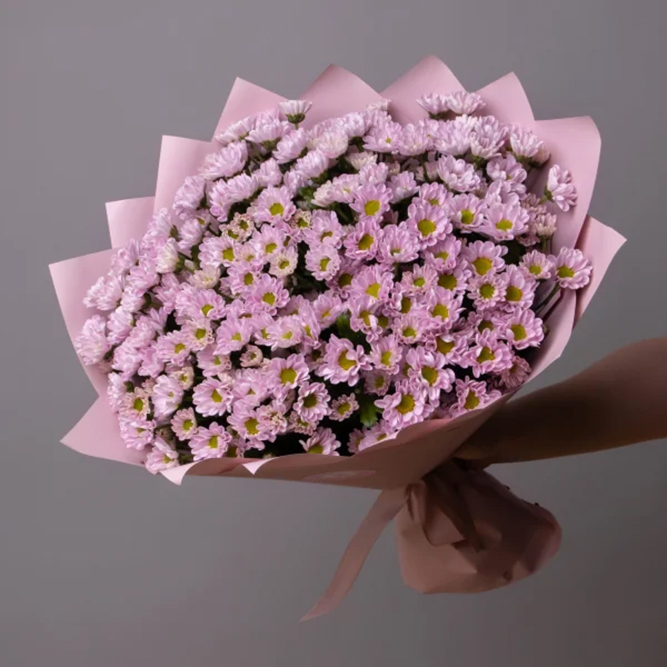 Букет из 11 розовых кустовых хризантем сантини 