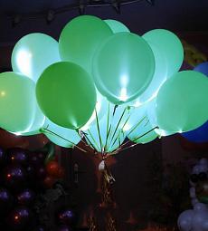 Светящийся зеленый шар - латекс 12"