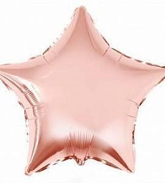 Шар - Розовое золото - фольгированная звезда 48 см