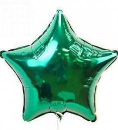 Шар - Зеленая фольгированная звезда 48 см